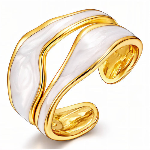 Anel Émail — Banho de Ouro 18K Kass Royal Kass Royal Anéis Kass Royal