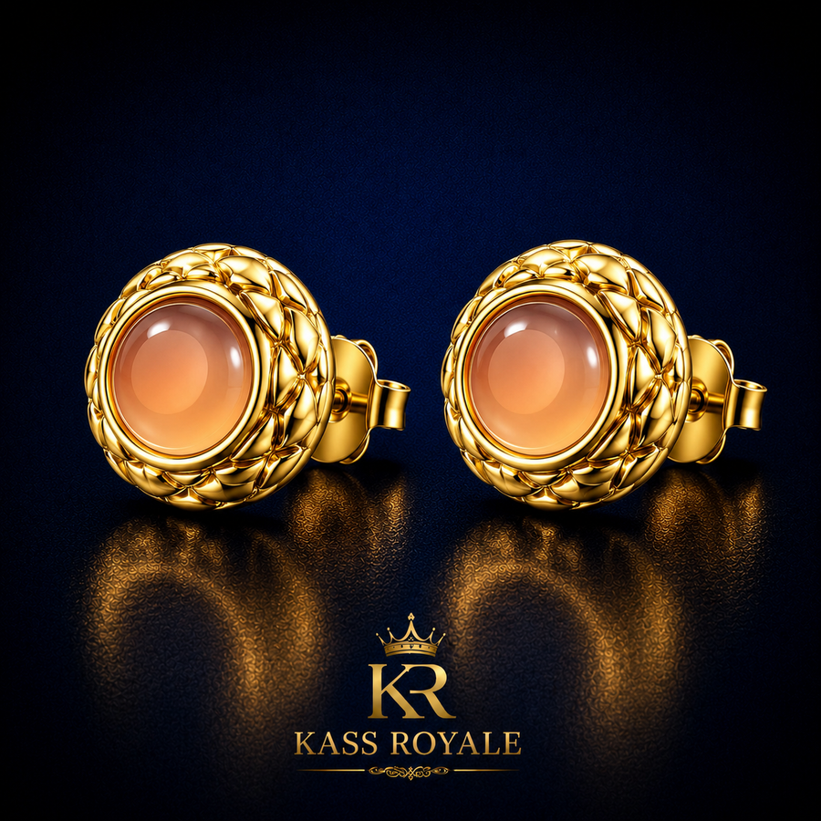 Brincos Bouton — Banho de Ouro 18K — Kass Royal