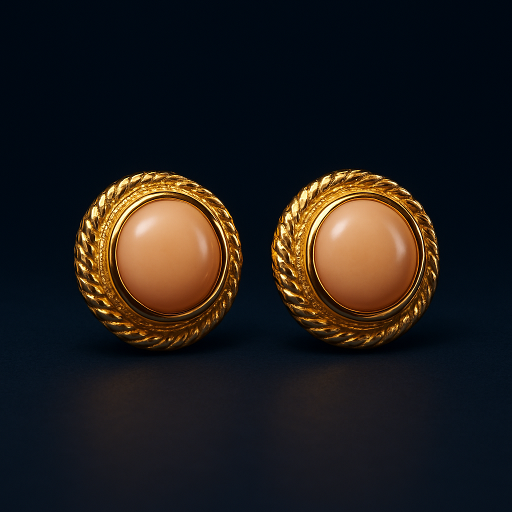 Brincos Bouton — Banho de Ouro 18K