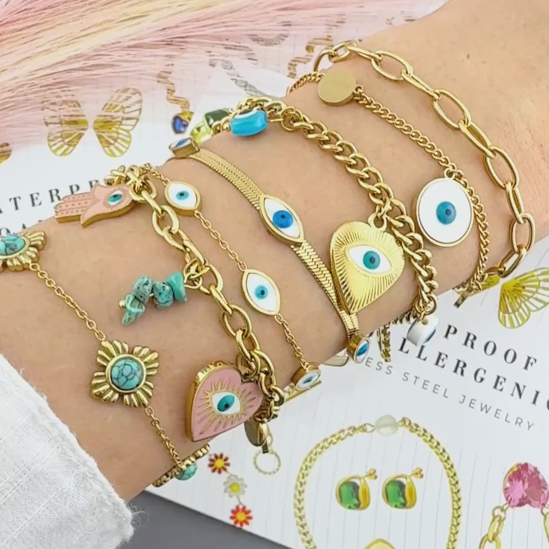 Pulseira Talisman — Evil Eye · Ouro 18K