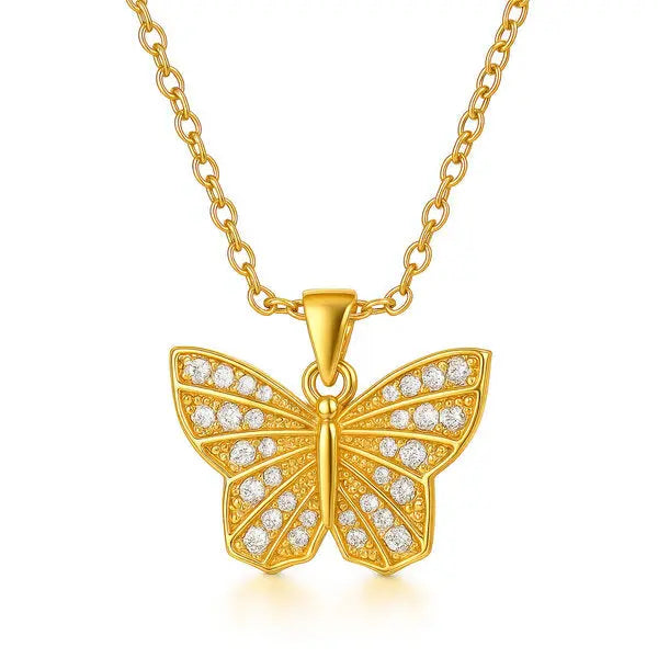 Colar Psyché — Pendente Borboleta · Ouro 18K Kass Royale